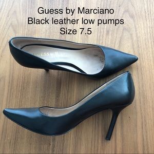 Low heel black pumps